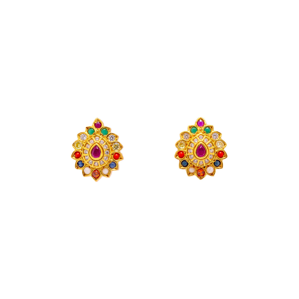 Navratna Leaf Studs