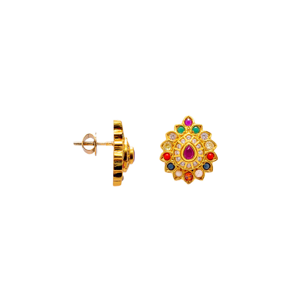 Navratna Leaf Studs