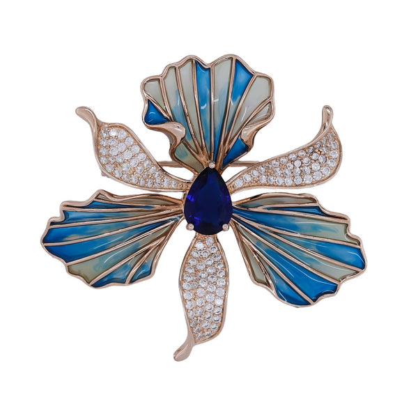 Blooming Blue Brooch