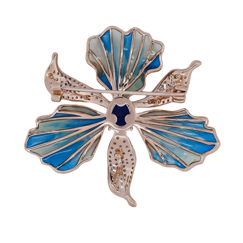 Blooming Blue Brooch