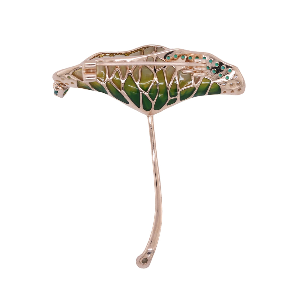 Serene Lotus Leaf Brooch