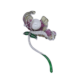 Orchid Flower Brooch