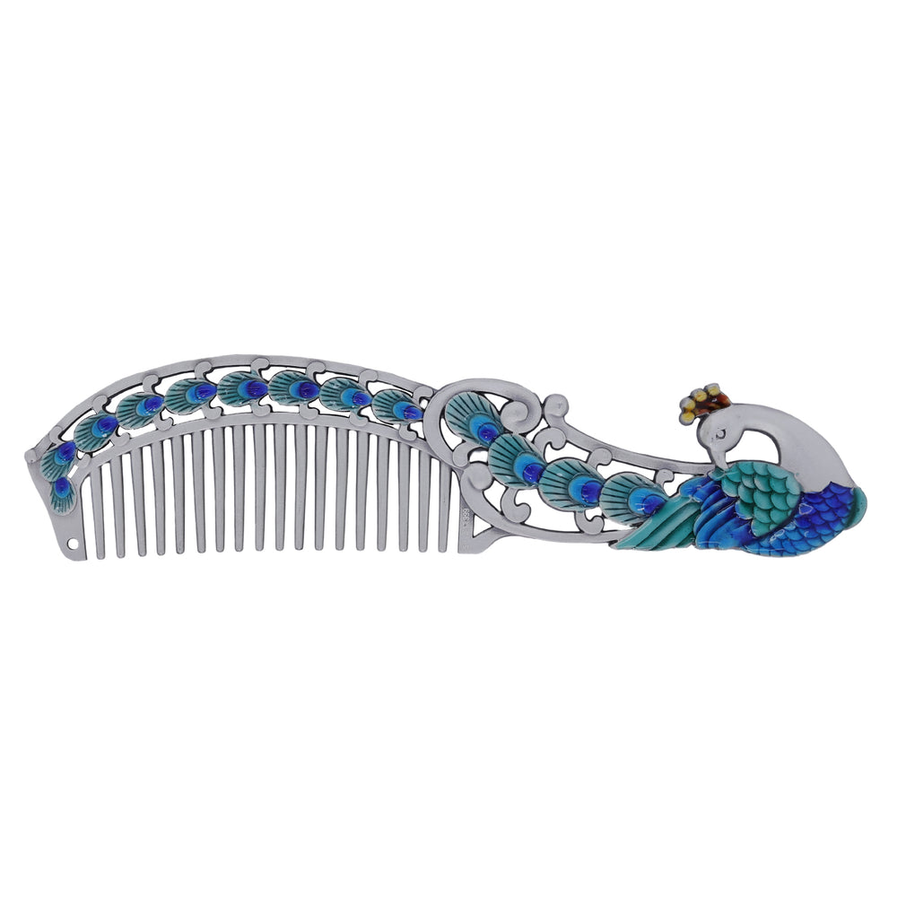Peacock Silver Comb