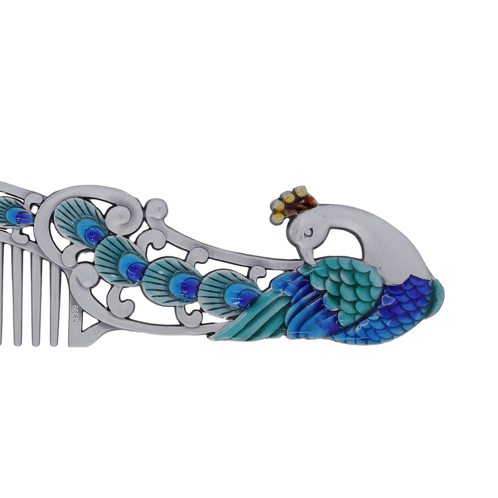 Peacock Silver Comb