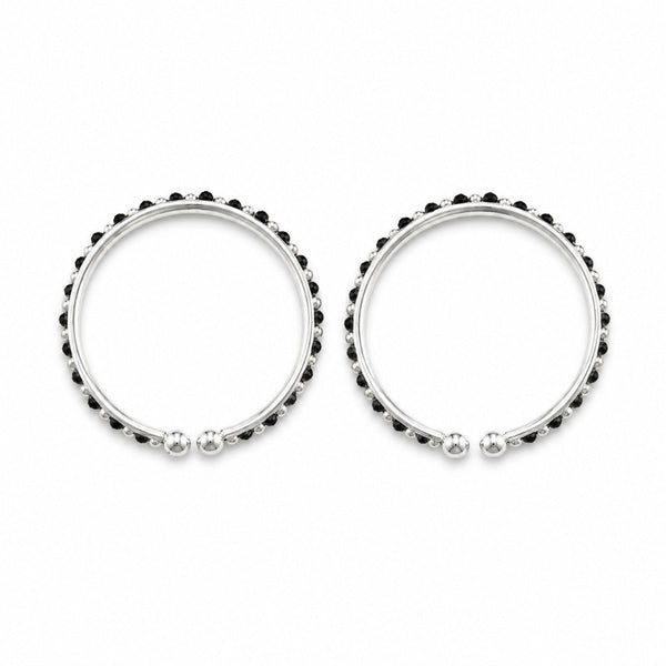 Midnight Halo Silver Nazar Bracelet