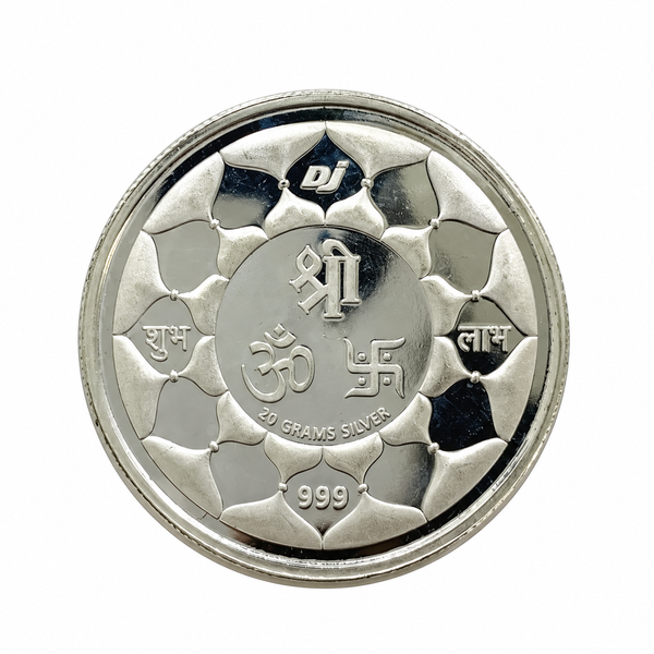 Lakshmi -Ganesha  Pure 999 Silver Coin