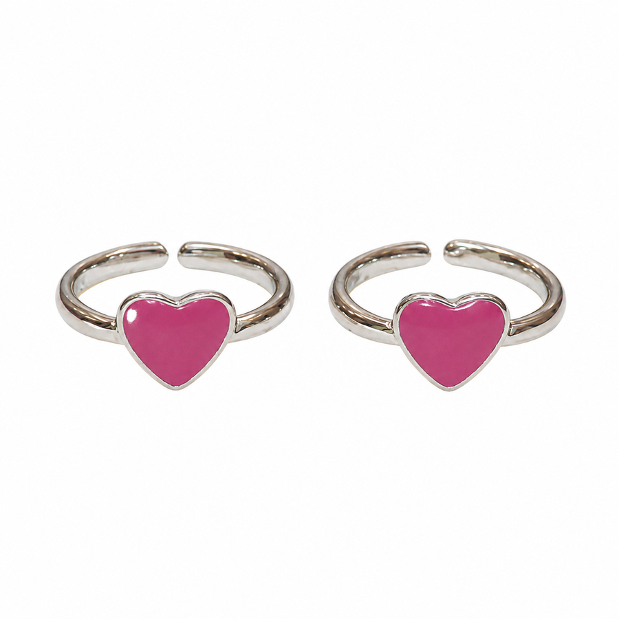 Roselle Heart Toe Rings