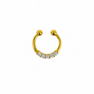 Solenne septum ring in 92.5 silver with gold finish